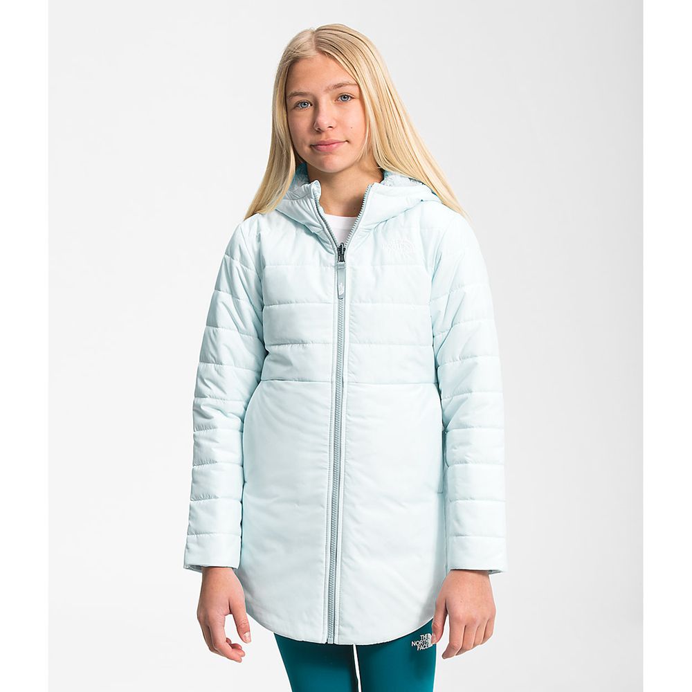 The North Face Parka Girls Australia - The North Face Reversible Mossbud Swirl Blue (UDZ-436951)